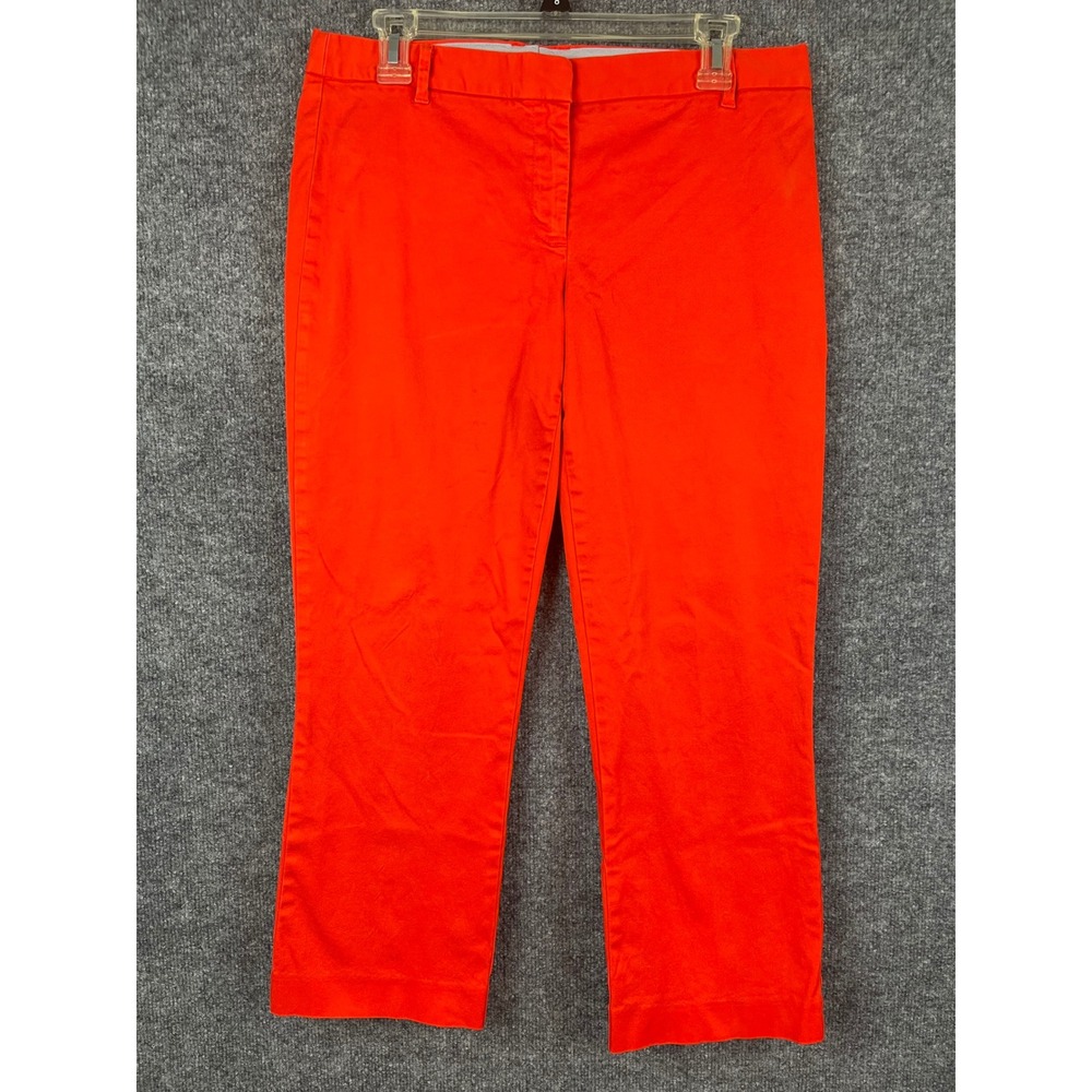 J.Crew Pants Women 8 Orange Straight Leg Cropped Chino Trousers